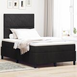  LED Box Spring Krevet s uzglavljem Crna 120 x 190 cm Baršun | shoptok.hr