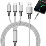  3v1 USB kabel za telefon Lightning kabel iPhone Micro USB 120cm Cene