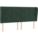  Uzglavlje s ušima tamnozeleno 203x23x118/128 cm baršunasto | shoptok.hr