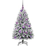 vidaXL Umestno božično drevo Zelena in Bela 120 cm PVC in kovina | Shoptok.si