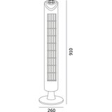  Tornjski ventilator LISSE 45W/230V 91,4 cm crne boje + daljinski upravljač | Eponuda.com