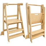 Ginger Home Montessori kula sklopiva pomoćna stolica za kuhinju, learning tower od masivnog drva, 51x47x91,5 cm | shoptok.hr