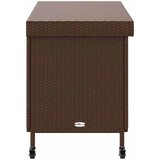  Vrtna kutija za pohranu s kotačima smeđa 110x55x73 cm poliratan | Eponuda.com