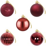  Set božićnih kuglica 75 kom. Vinska crvena 6 cm Polistiren | shoptok.hr