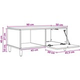  Kava Stol Betonska siva 90 x 50 x 40 cm Konstruirano drvo | shoptok.hr