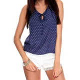 Fashion Hunters Dark blue top with geometric patterns