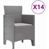 vidaXL 15-dijelni vrtni blagovaonski set s jastucima svetlosive boje poliratan | shoptok.hr