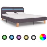  Posteljni okvir z LED brez vzmetnice taupe tkanina 150x200 cm, (21829503) Cene