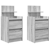  Noćni ormarići s 2 ladice 2 kom siva sonoma 38x34x80 cm | Eponuda.com