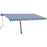  Tenda na ručno uvlačenje s LED svjetlom 400x300 cm plavo-bijela | shoptok.hr
