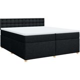 vidaXL Krevet s oprugama i madracem crni 200x200 cm od tkanine | shoptok.hr