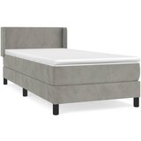 Maison Chic Box spring postelja - Vzmetna postelja z vzmetnico svetlo siva 80x200 cm žamet SL20548, (21893746) Cene