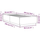 vidaXL Posteljni okvir siva sonoma 90x200 cm inženirski les | Shoptok.si