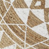  Ručno rađeni tepih od jute s bijelim uzorkom 90 cm | shoptok.hr