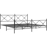 vidaXL Kovinski posteljni okvir z vzglavjem in vznožjem črn 200x200 cm, (21128044)