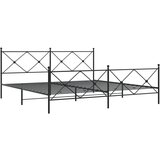 vidaXL Metalni okvir kreveta uzglavlje i podnožje crni 200x200 cm | shoptok.hr