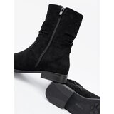 Shelvt Classic black ankle boots with a ruffled upper | Shoptok.si
