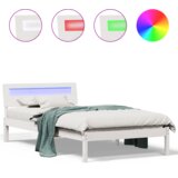 vidaXL Konstrukcija postelje Bela 80 x 200 cm Masivno borovo les | Shoptok.si