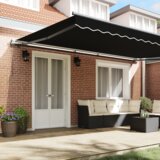 vidaXL Avtomatska retraktibilna tenda Črna 500x300 cm, Tenda za zamenjavo tkanine za okvir 5x3 m Črna | Shoptok.si