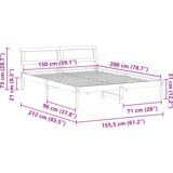 vidaXL konstrukcija postelje z led lučmi z vzglavjem rjava 150 x 200 cm borovo les | Shoptok.si