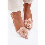 Boto Transparent High Heels With Decorative Flower Nude Risalie | ePonuda.com