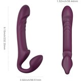 Honey Play Box Bliss - rotirajući perlasti strap-on vibrator (ljubičasti) | shoptok.hr