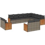  The Living Store Vrtna sedežna garnitura 12-delna z blazinami siva poli ratan - Vrtna Sedežna Garniture, (21451023) | Shoptok.si