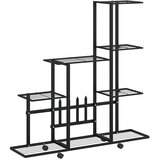  Stalak za cvijeće s kotačima 94,5 x 25 x 92,5 cm crni metalni | Eponuda.ba