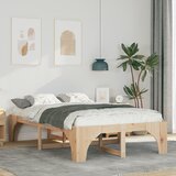 vidaXL Posteljni okvir Rjava 120 x 200 cm Trdna borovina | Shoptok.si