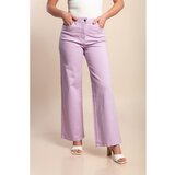 Fenzy Bombažne Hlače Z Visokim Pasom, Vijola | Shoptok.si