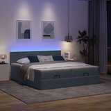 vidaXL Otomanski posteljni okvir z vzmetnicami siv 180x200cm žamet | Shoptok.si