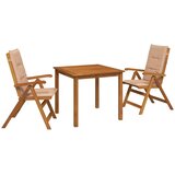  3-dijelni vrtni blagovaonski set Prirodna Čvrsto drvo akacije | shoptok.hr