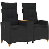  Rekreativna klupa s stolom Crna 126 x 65 x 112 cm poliratan - Crna | shoptok.hr