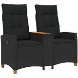 Rekreativna klupa s stolom Crna 126 x 65 x 112 cm poliratan - Crna