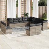  13-dijelni set vrtnih sofa poliratan s jastucima svijetlosivi | shoptok.hr