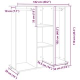  Ormar s kotačima boja betona 102x38x110 cm konstruirano drvo | shoptok.hr