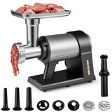  Aparat za mletje mesa s 2000W, 3 cevmi za nadev klobas, 3 perforiranimi diski, črne barve | Shoptok.si