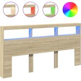 Ormarić za uzglavlje s LED svjetlima boja hrasta 200x17x102 cm | Eponuda.com