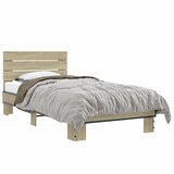 vidaXL Okvir za krevet boja hrasta 75x190 cm konstruirano drvo i metal Cijene