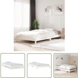 The Living Store Postelja bel 75x190 cm trdna borovina - Postelja, (21737479) | Shoptok.si