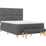 Box Spring krevet s madracem i klupom Tamno siva 160x200 cm Tkanina | shoptok.hr
