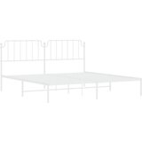  Metalni okvir za krevet s uzglavljem bijeli 200x200 cm | shoptok.hr