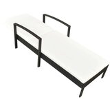 Poli Ležalnik z blazino poli ratan črn | Shoptok.si