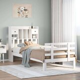 vidaXL Krevet s regalom za knjige bez madraca bijeli 90x200cm borovina | shoptok.hr