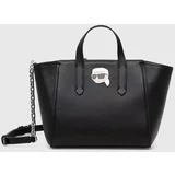 Karl Lagerfeld Usnjena torbica črna barva, 245W3051