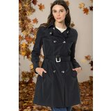 Dewberry Z6642 WOMEN'S TRENCH COAT-PLAIN NAVY BLUE | Shoptok.si