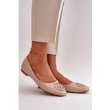 Boto Women's Ballerina Flats with Eco Leather Decoration Beige Rhodike | Shoptok.si