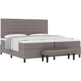 Box postelja s škatlo z vzmetnico in klopjo taupe 200x200 cm tkanina, (22083137) | Shoptok.si