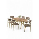Hanah home Set trpezarijskog stola i stolica (7 delova) Olya Hrast Gold Cappuccino | Eponuda.com