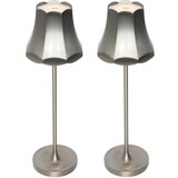 QAZQA Set van 2 retro tafellampen gunmetal oplaadbaar IP44 - Granny Cene